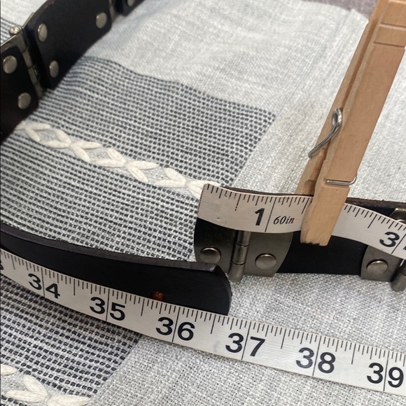 Nicole Miller Black and Silver Leather Belt with Studs - Picture 7 of 7